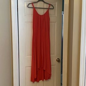 Salmon high low dress